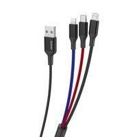 DUDAO 3IN1 USB CABLE - LIGHTNING / USB TYPE C / MICRO USB 5 A 38 CM BLACK (L10PRO)
