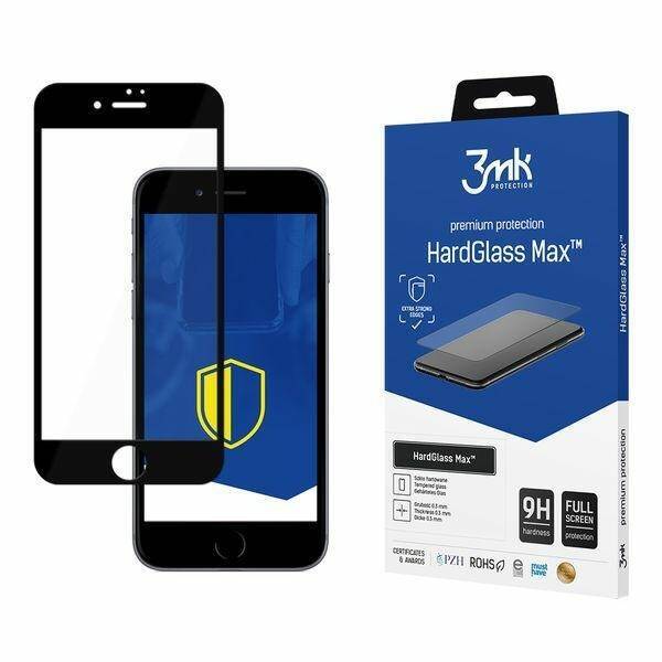 3MK HARD GLASS MAX IPHONE 8 / 7 / SE 2020 BLACK