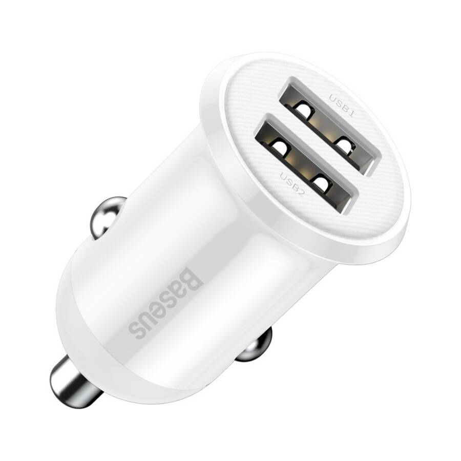 Baseus Grain Pro car charger 2x USB 4.8 A white (CCALLP-02)