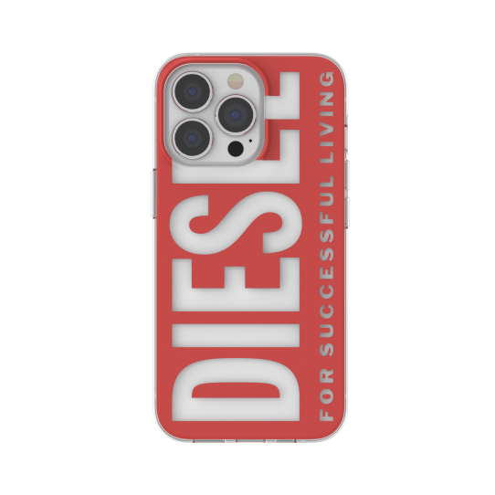 DIESEL CLEAR CASE GRAPHIC IPHONE 13/13 PRO RED / WHITE