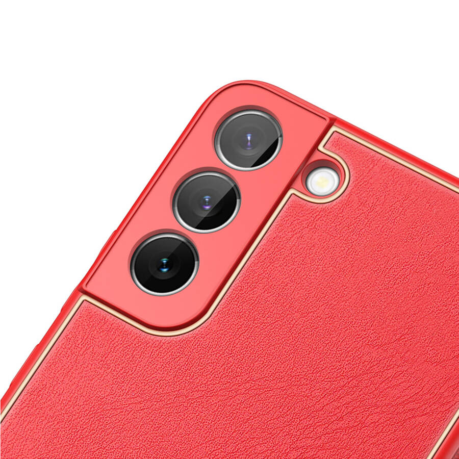 DUX DUCIS YOLO ELEGANT COVER MADE OF ECOLOGICAL LEATHER FOR SAMSUNG GALAXY S22 RED