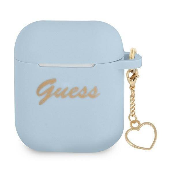 GUESS GUA2LSCHSB AIRPODS 1/2 COVER BLUE/BLUE SILICONE CHARM HEART COLLECTION