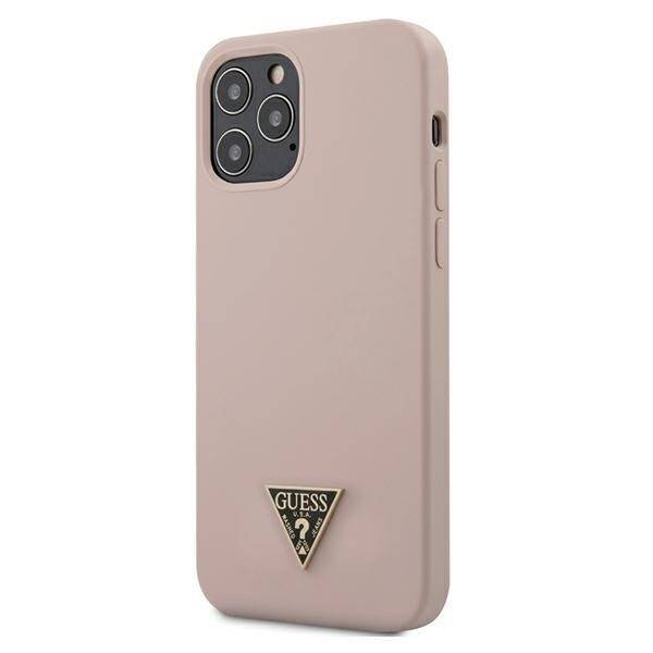 GUESS GUHCP12MLSTMLP IPHONE 12/12 PRO 6.1 "LIGHT PINK/LIGHT PINK HARDCASE SILICONE TRIANGLE LOGO
