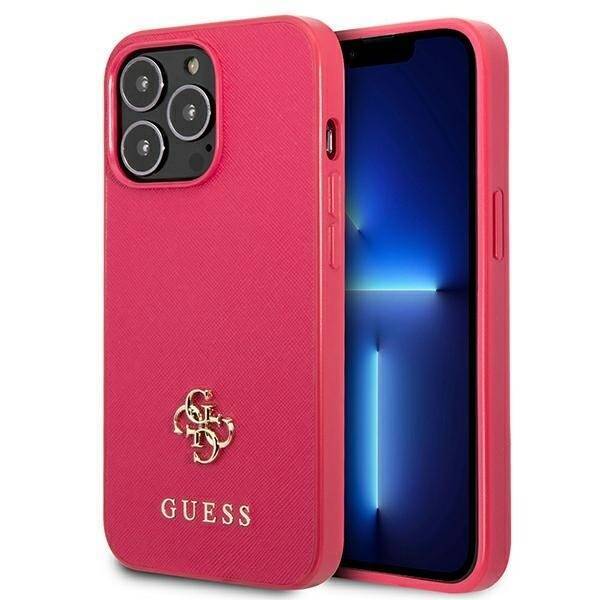 GUESS GUHCP13XPS4MF IPHONE 13 PRO MAX 6.7 "PINK/PINK HARDCASE SAFFIANO 4G SMALL METAL LOGO