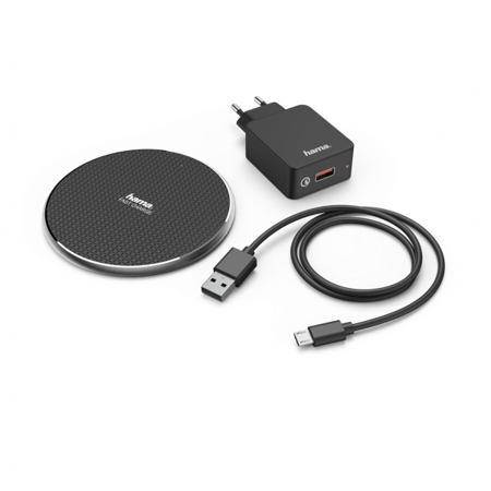 HAMA "QI-FC10" WIRELESS CHARGER, BLACK 10W+ QC 3 CHARGER