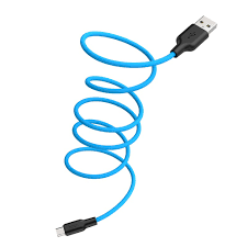 HOCO USB CABLE - X21 2.4A MICRO USB 1M BLACK AND BLUE