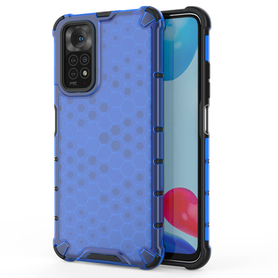 HONEYCOMB CASE ARMORED COVER WITH A GEL FRAME FOR XIAOMI REDMI NOTE 11S / NOTE 11 BLUE
