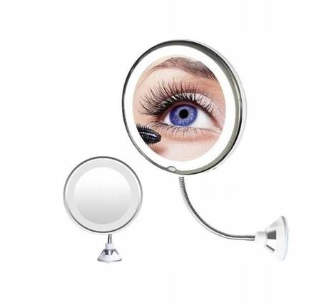 ILLUMINATED COSMETIC WALL MIRROR FOR LED MAKEUP WITH A SUCTION CUP