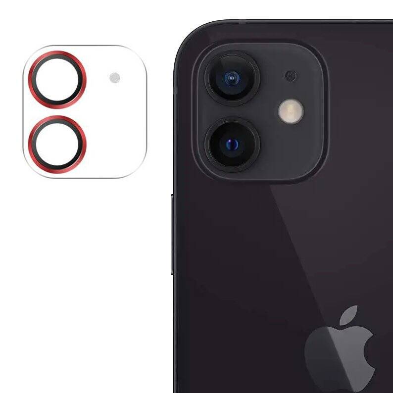 JOYROOM SHINING SERIES FULL LENS PROTECTOR CAMERA TEMPERED GLASS FOR IPHONE 12 MINI RED (JR-PF686)