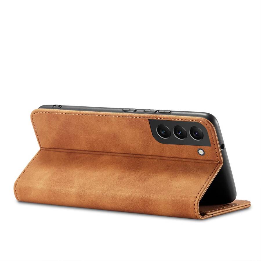 MAGNET FANCY CASE FOR SAMSUNG GALAXY S23 ULTRA COVER WITH FLIP WALLET STAND BROWN