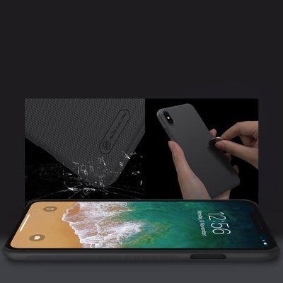 NILLKIN FROSTED SHIELD STRONGER CASE COVER + STAND IPHONE XS MAX BLACK