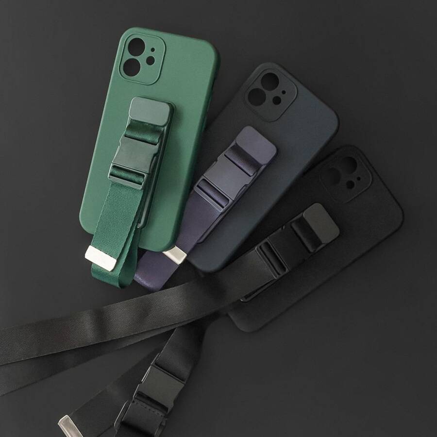 ROPE CASE SILICONE LANYARD COVER PURSE LANYARD STRAP FOR XIAOMI REDMI 10 BLACK