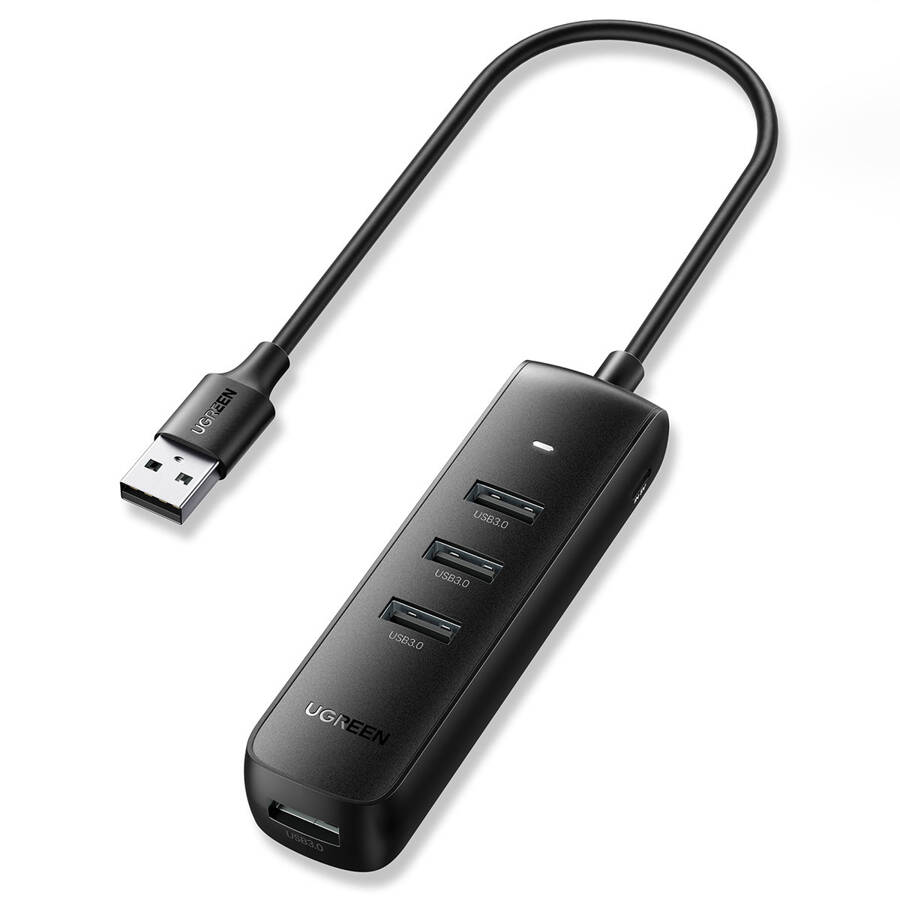UGREEN 4-IN-1 USB HUB - 4X USB TYPE A 3.0 PD DC 12V 0.25M BLACK (CM416 10915)