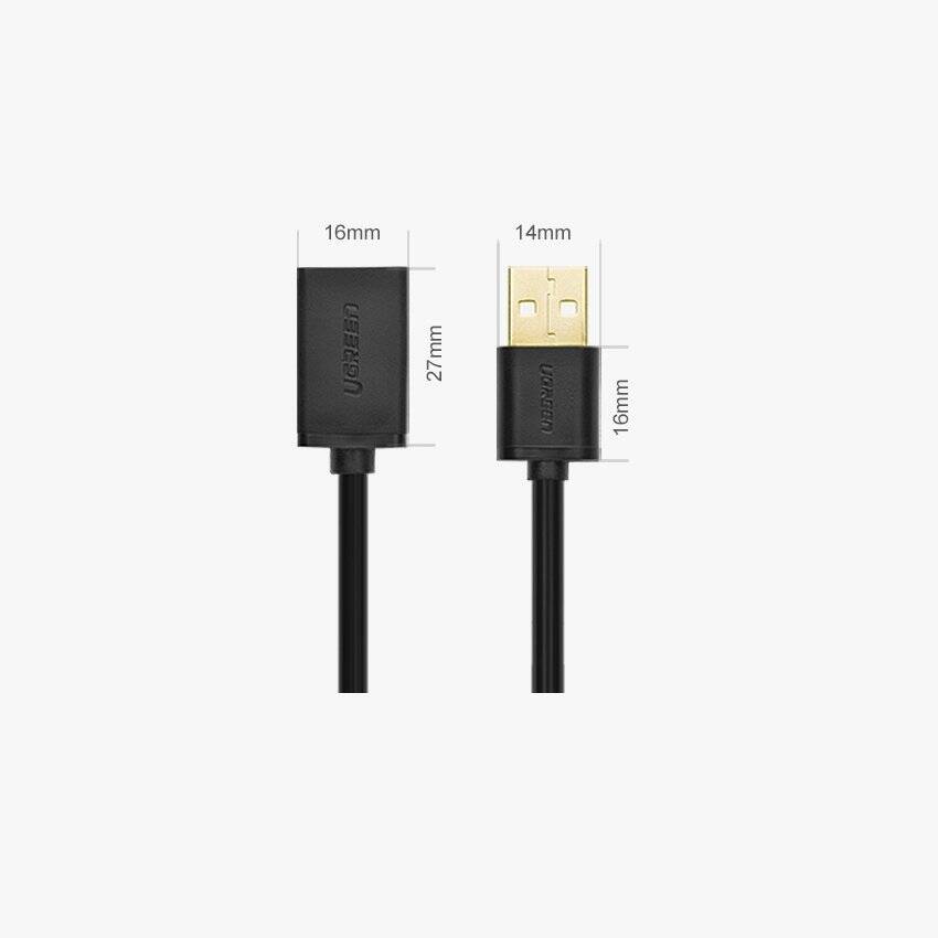 UGREEN CABLE ADAPTER USB (FEMALE) - USB (MALE) 1M BLACK (10314)