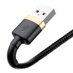 BASEUS CAFULE CABLE DURABLE NYLON CABLE USB / LIGHTNING QC3.0 2.4A 1M BLACK-GOLD (CALKLF-BV1)