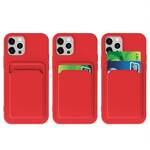 CARD CASE SILICONE WALLET CASE WITH CARD HOLDER DOCUMENTS FOR XIAOMI REDMI NOTE 10 / REDMI NOTE 10S RED