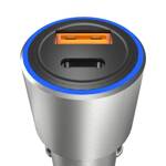 DUDAO USB / USB CAR CHARGER TYPE C POWER DELIVERY QUICK CHARGE 22.5 W GRAY (R4PQ)