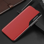 ECO LEATHER VIEW CASE ELEGANT BOOKCASE TYPE CASE WITH KICKSTAND FOR SAMSUNG GALAXY A72 4G RED