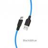 HOCO USB CABLE - X21 2.4A MICRO USB 1M BLACK AND BLUE