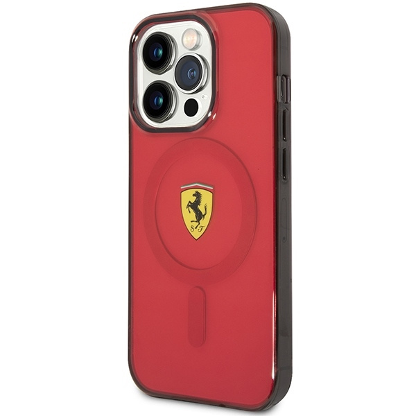 Etui Ferrari Translucent MagSafe na iPhone 14 Pro - czerwone