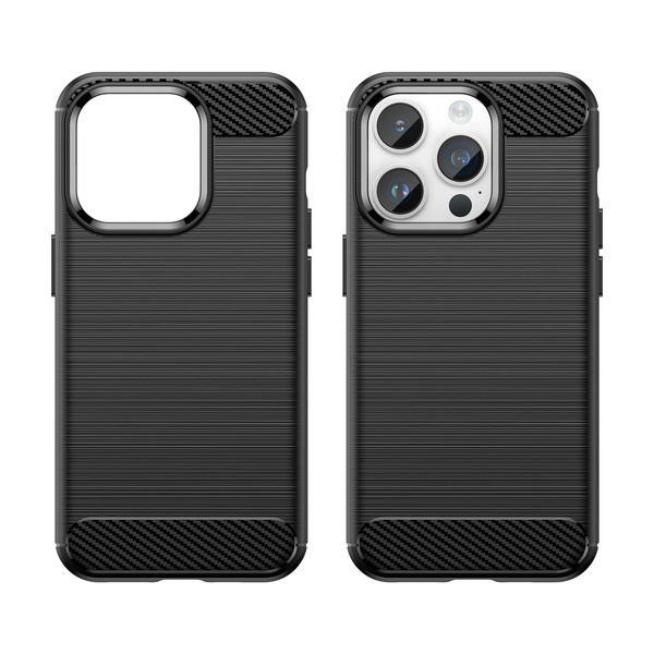 Carbon Case etui iPhone 14 Pro Max elastyczny żelowy pokrowiec na tył plecki czarny