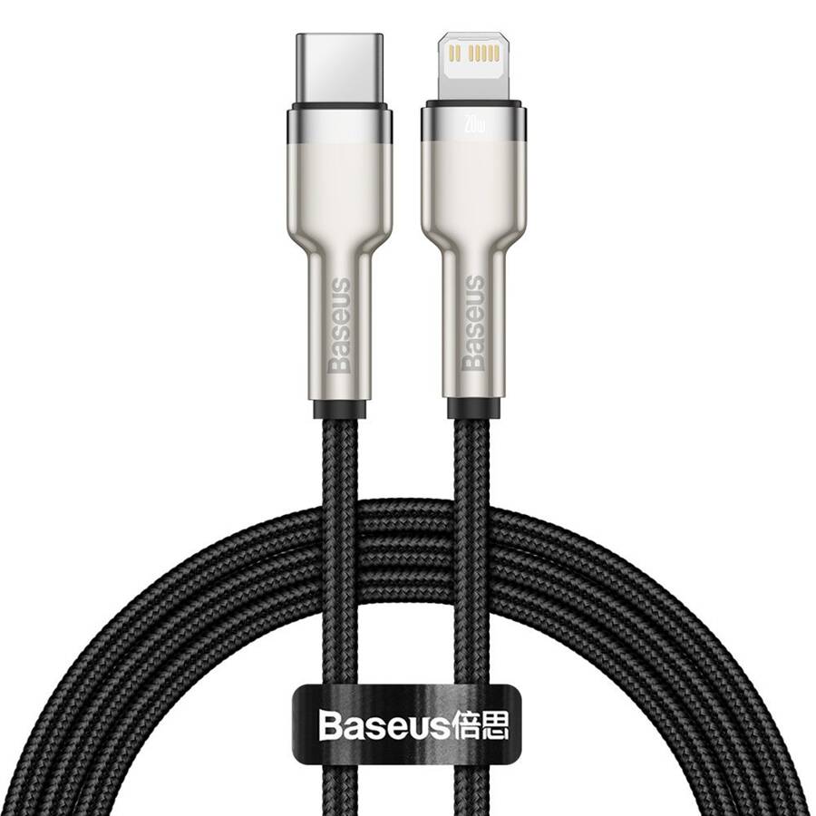 Baseus Cafule Metal Data kabel USB Typ C - Lightning 20 W Power Delivery 1 m czarny (CATLJK-A01)