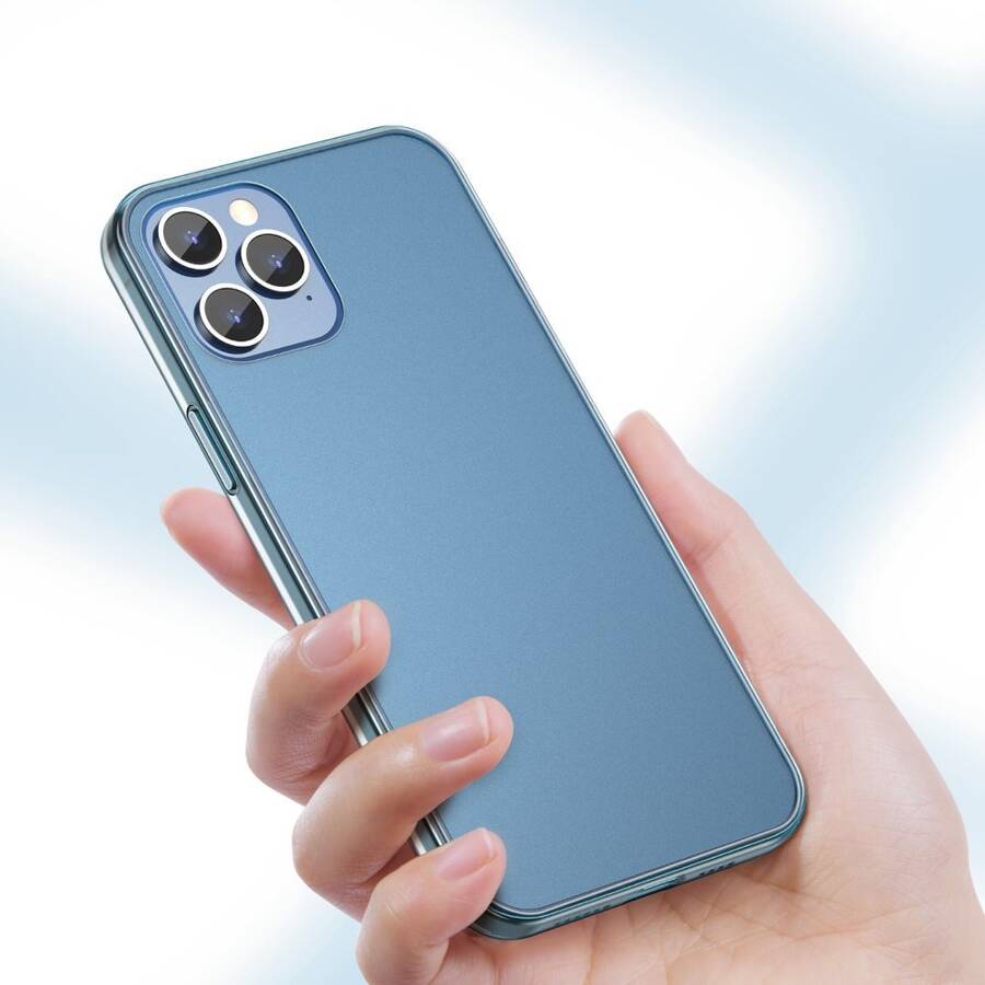 Baseus Frosted Glass Case Sztywne etui z elastyczną ramką iPhone 12 mini Czarny (WIAPIPH54N-WS01)