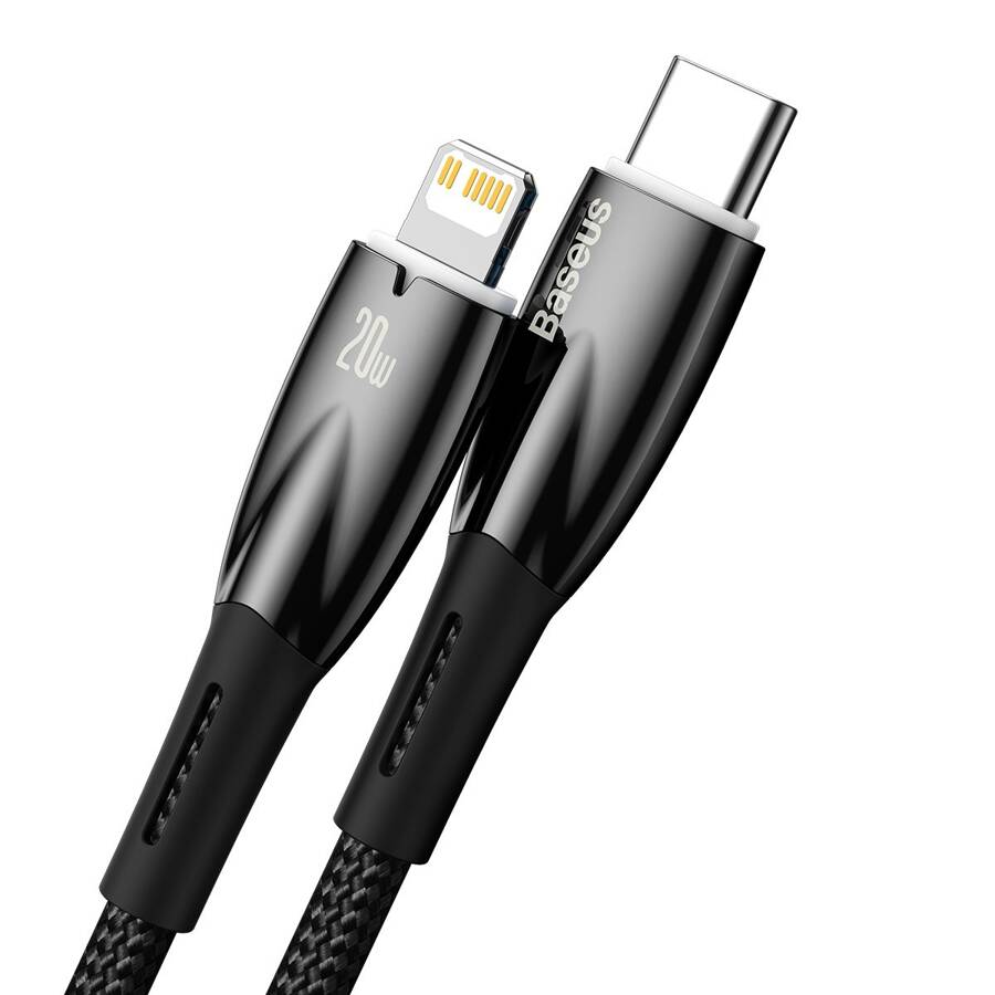 Baseus Glimmer Series kabel do szybkiego ładowania USB-C - Lightning 480Mb/s PD 20W 1m czarny