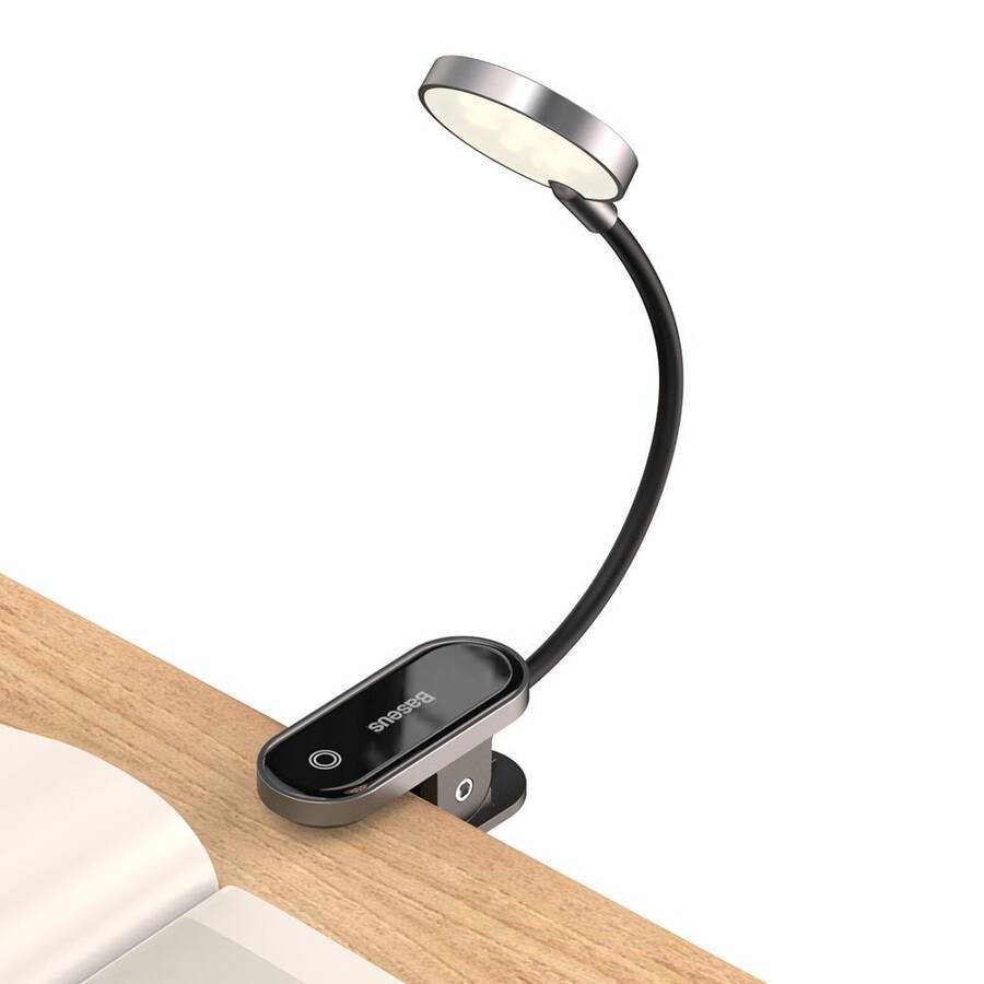 Baseus mini lampka lampa LED z klipsem szary (DGRAD-0G)