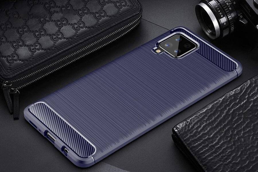 Carbon Case elastyczne etui pokrowiec Samsung Galaxy A42 5G czarny