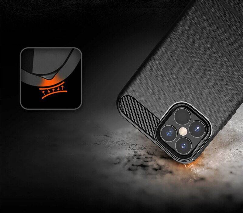 Carbon Case elastyczne etui pokrowiec iPhone 12 mini czarny