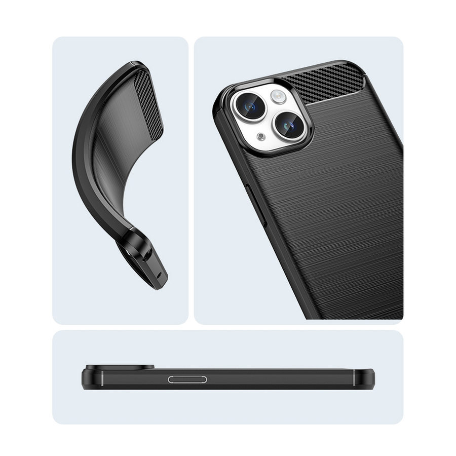 Carbon Case etui iPhone 14 Plus elastyczny żelowy pokrowiec na tył plecki czarny