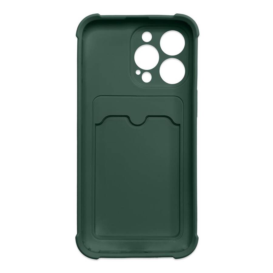 Card Armor Case etui pokrowiec do Xiaomi Redmi 10X 4G / Xiaomi Redmi Note 9 portfel na kartę silikonowe pancerne etui Air Bag zielony