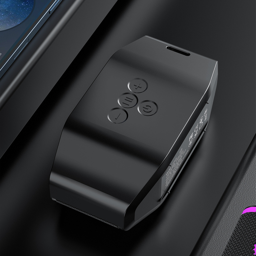Dudao wodoodporny IP7 głośnik bezprzewodowy Bluetooth 5.0 RGB 5W 1200mAh czarny (Y10XS-black)