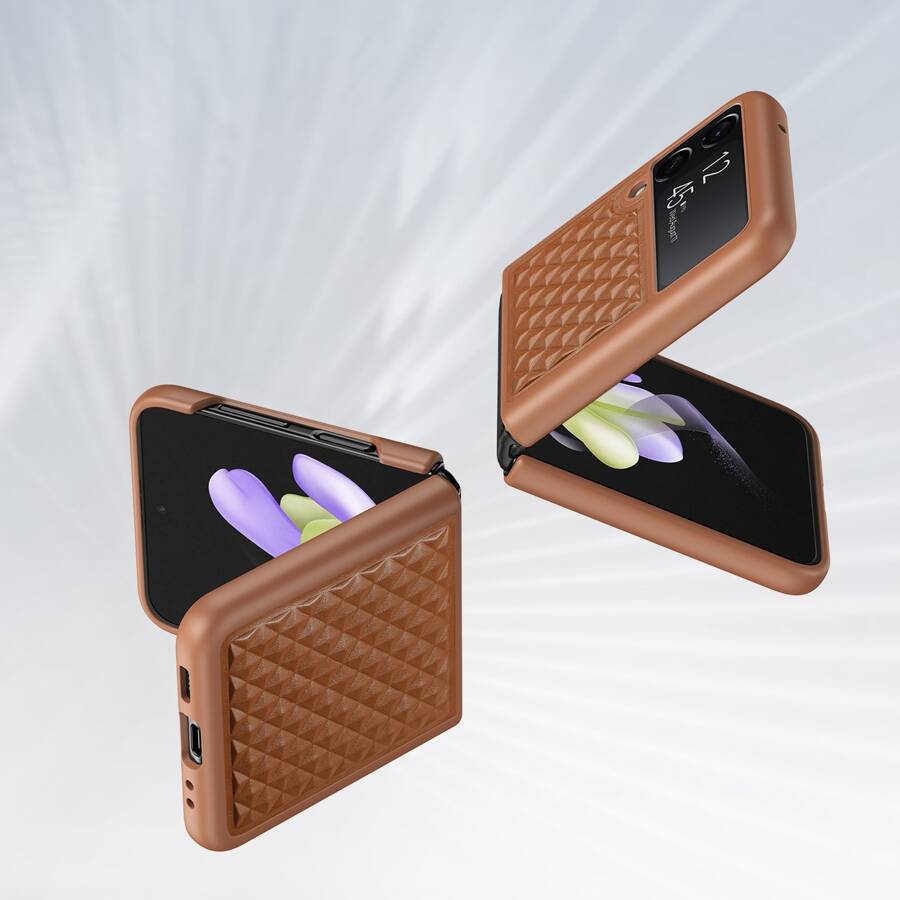 Dux Ducis Venice etui Samsung Galaxy Z Flip 4 skórzany pokrowiec brązowe
