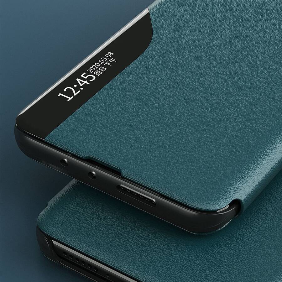 Eco Leather View Case elegancki futerał etui z klapką i funkcją podstawki Samsung Galaxy A02s EU niebieski
