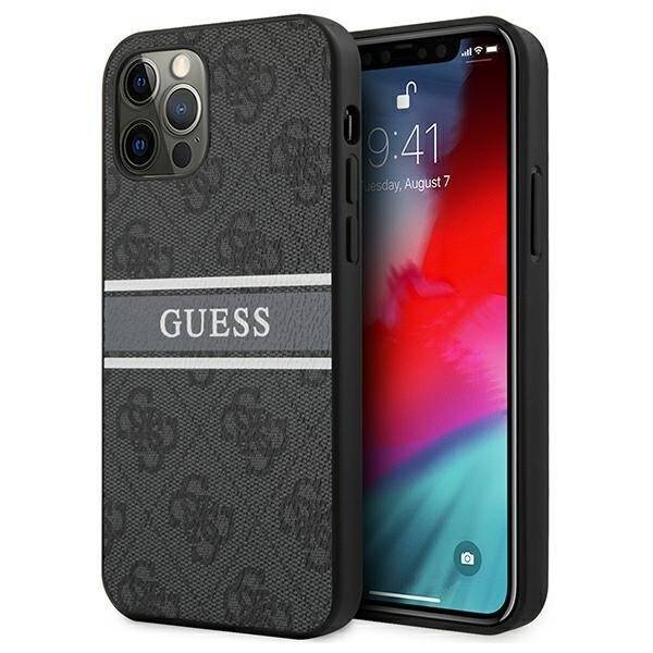 GUESS GUHCP12L4GDGR IPHONE 12 PRO MAX 6,7" SZARY/GREY HARDCASE 4G STRIPE