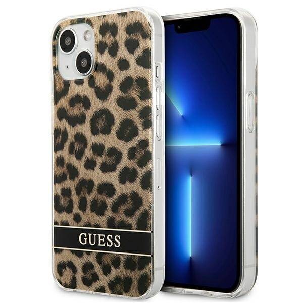GUESS GUHCP13SHSLEOW IPHONE 13 MINI 5,4" BRĄZOWY/BROWN HARDCASE LEOPARD