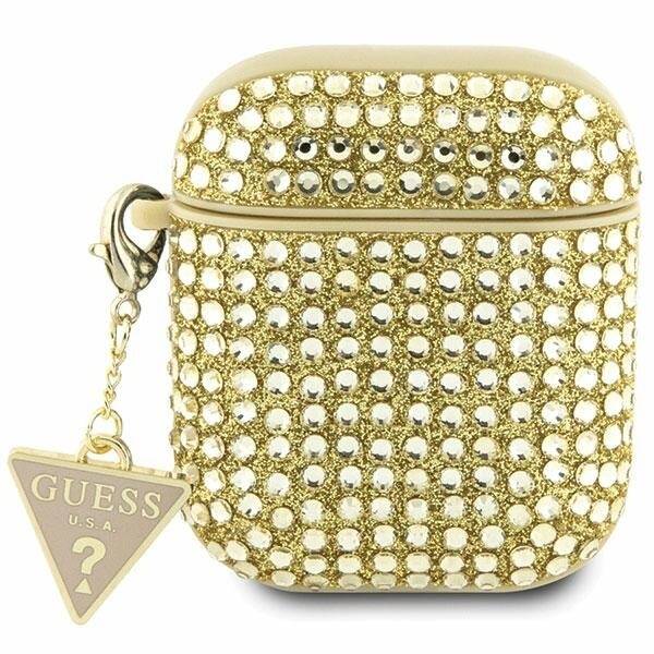 Guess GUA2HDGTPD AirPods 1/2 cover złoty/gold Rhinestone Triangle Charm