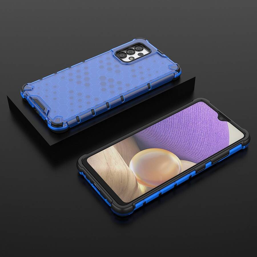 Honeycomb etui pancerny pokrowiec z żelową ramką Samsung Galaxy A13 5G niebieski
