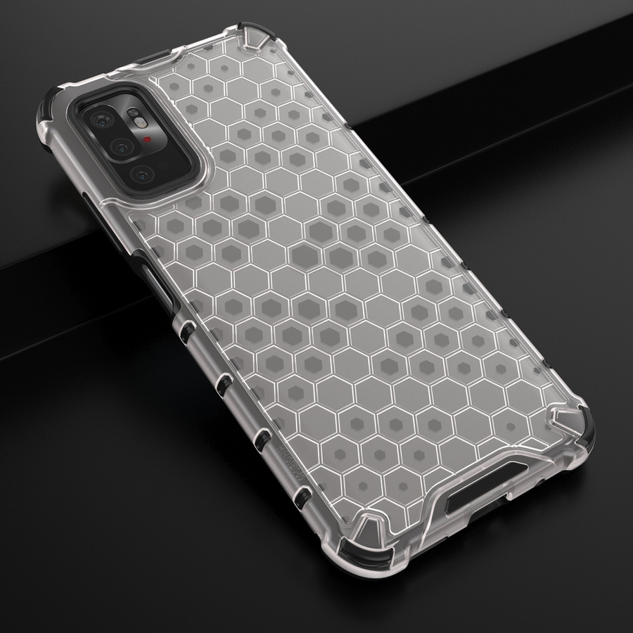 Honeycomb etui pancerny pokrowiec z żelową ramką Xiaomi Redmi Note 10 5G / Poco M3 Pro przezroczysty