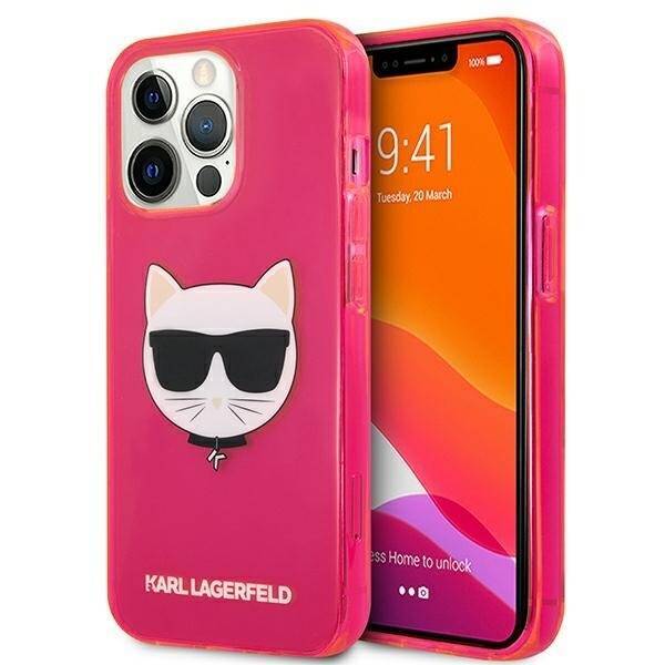 KARL LAGERFELD KLHCP13XCHTRP IPHONE 13 PRO MAX 6,7" RÓŻOWY/PINK HARDCASE GLITTER CHOUPETTE FLUO