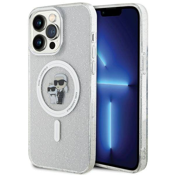 Karl Lagerfeld KLHMP15XHGKCNOT iPhone 15 Pro Max 6.7" transparent hardcase Karl&Choupette Glitter MagSafe