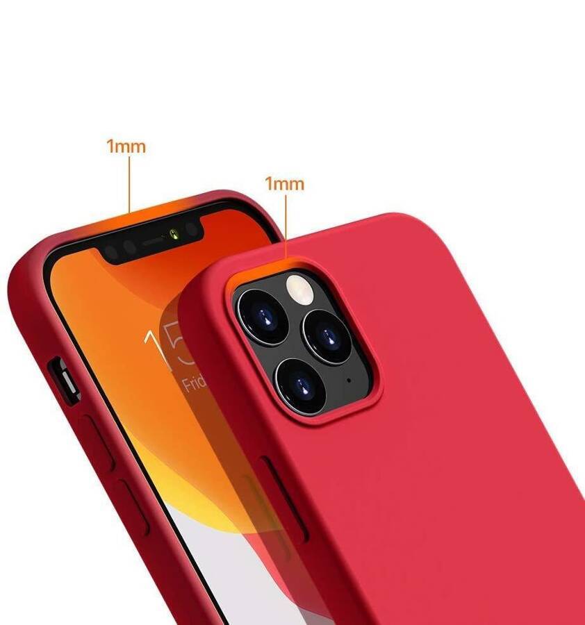 Silicone Case elastyczne silikonowe etui pokrowiec iPhone 13 Pro czerwony