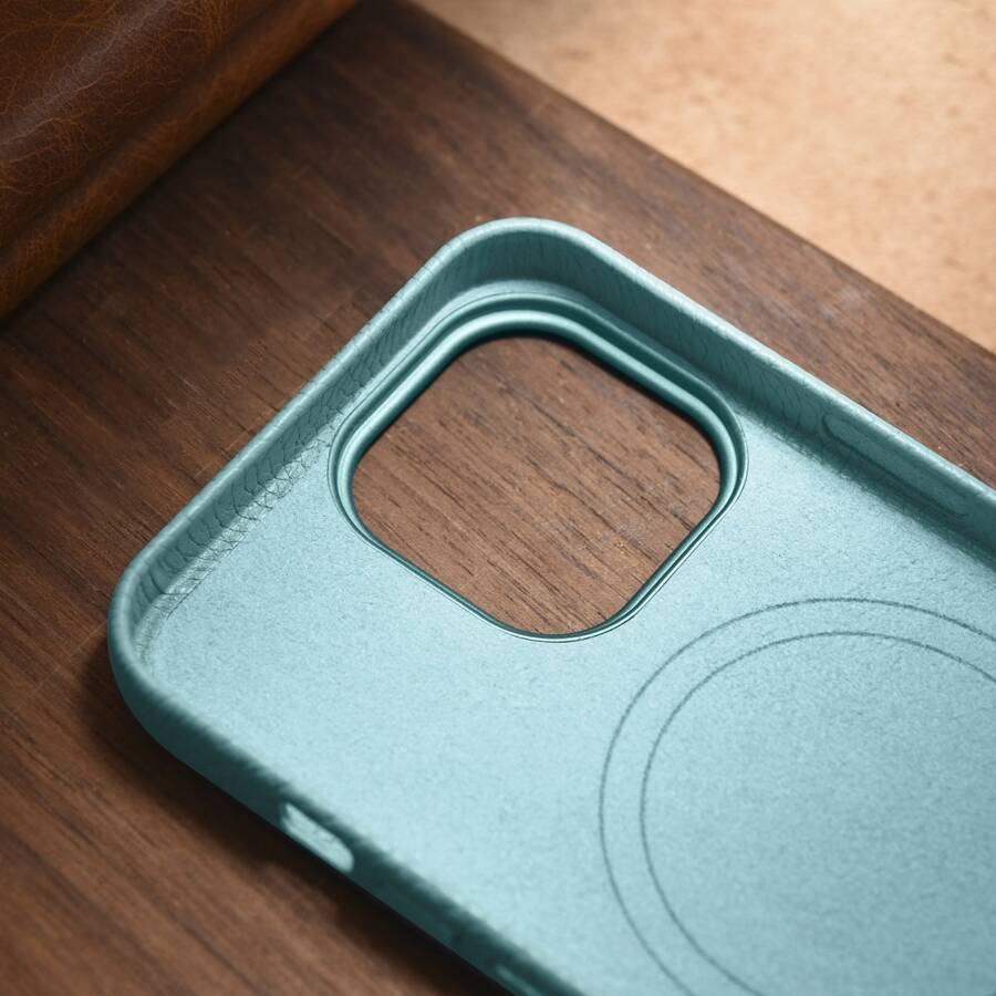 iCarer Litchi Premium Leather Case skórzane etui iPhone 14 Pro Max magnetyczne z MagSafe zielony (WMI14220712-GN)