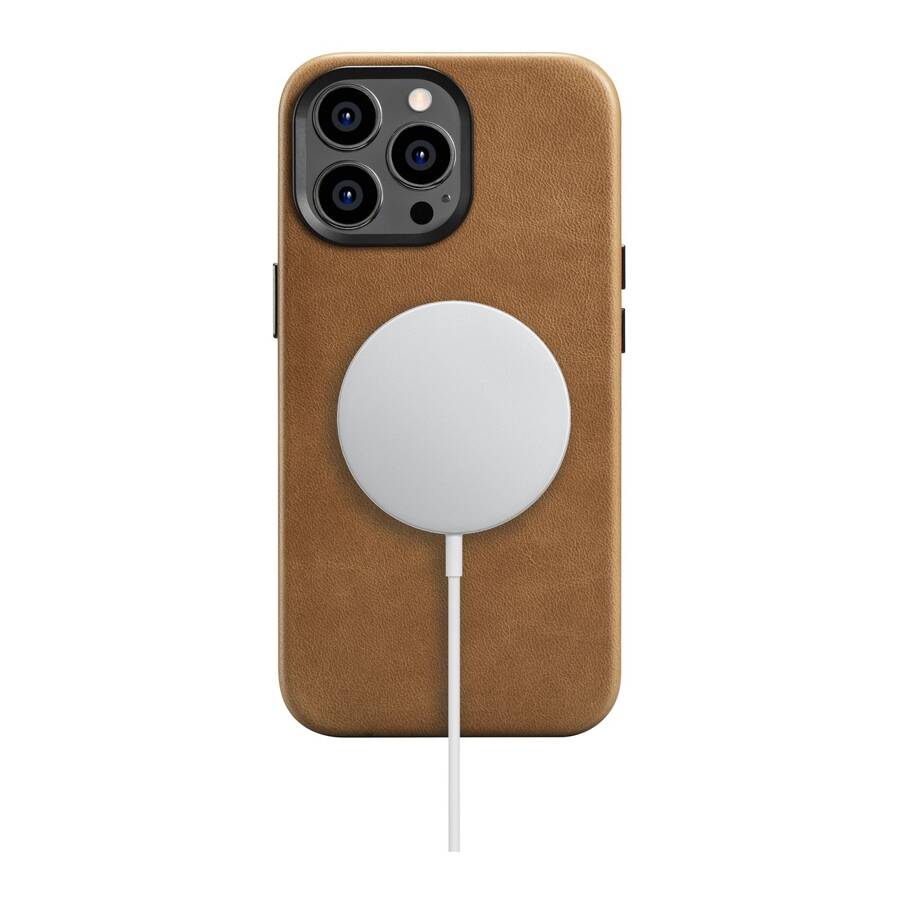 iCarer Oil Wax Premium Leather Case skórzane etui iPhone 14 Pro Max magnetyczne z MagSafe brązowy (WMI14220704-TN)