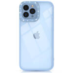 Kingxbar Sparkle Series etui iPhone 13 Pro z kryształami obudowa pokrowiec na tył plecki niebieski