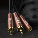 Ugreen kabel przewód audio 3,5 mm mini jack (żeński) - 2RCA (męski) 3m brązowy (AV198 60987)